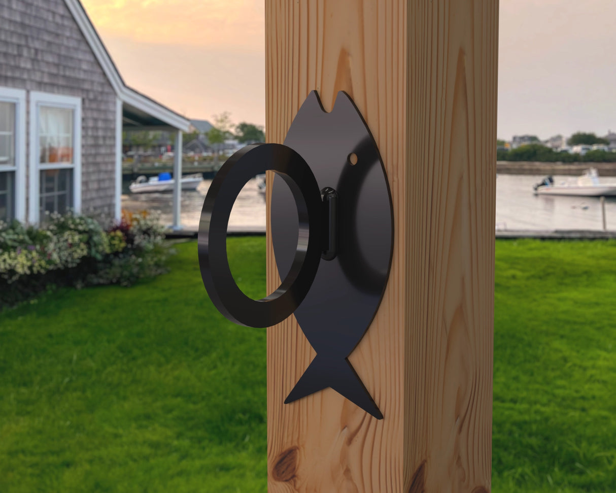 Fish Design Nautical Rope Fence Bracket - Madison Iron and Wood