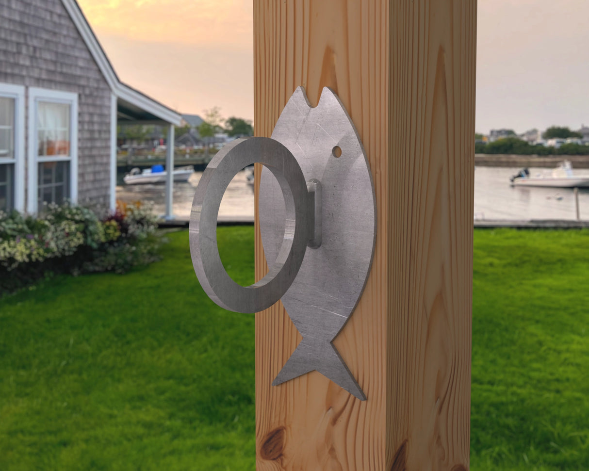 Fish Design Nautical Rope Fence Bracket - Madison Iron and Wood