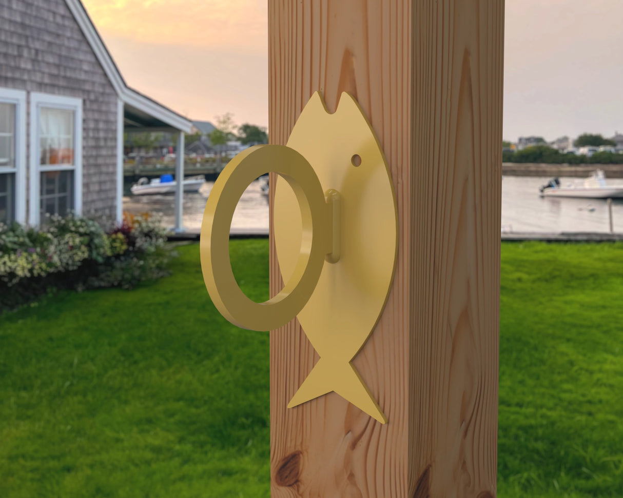 Fish Design Nautical Rope Fence Bracket - Madison Iron and Wood