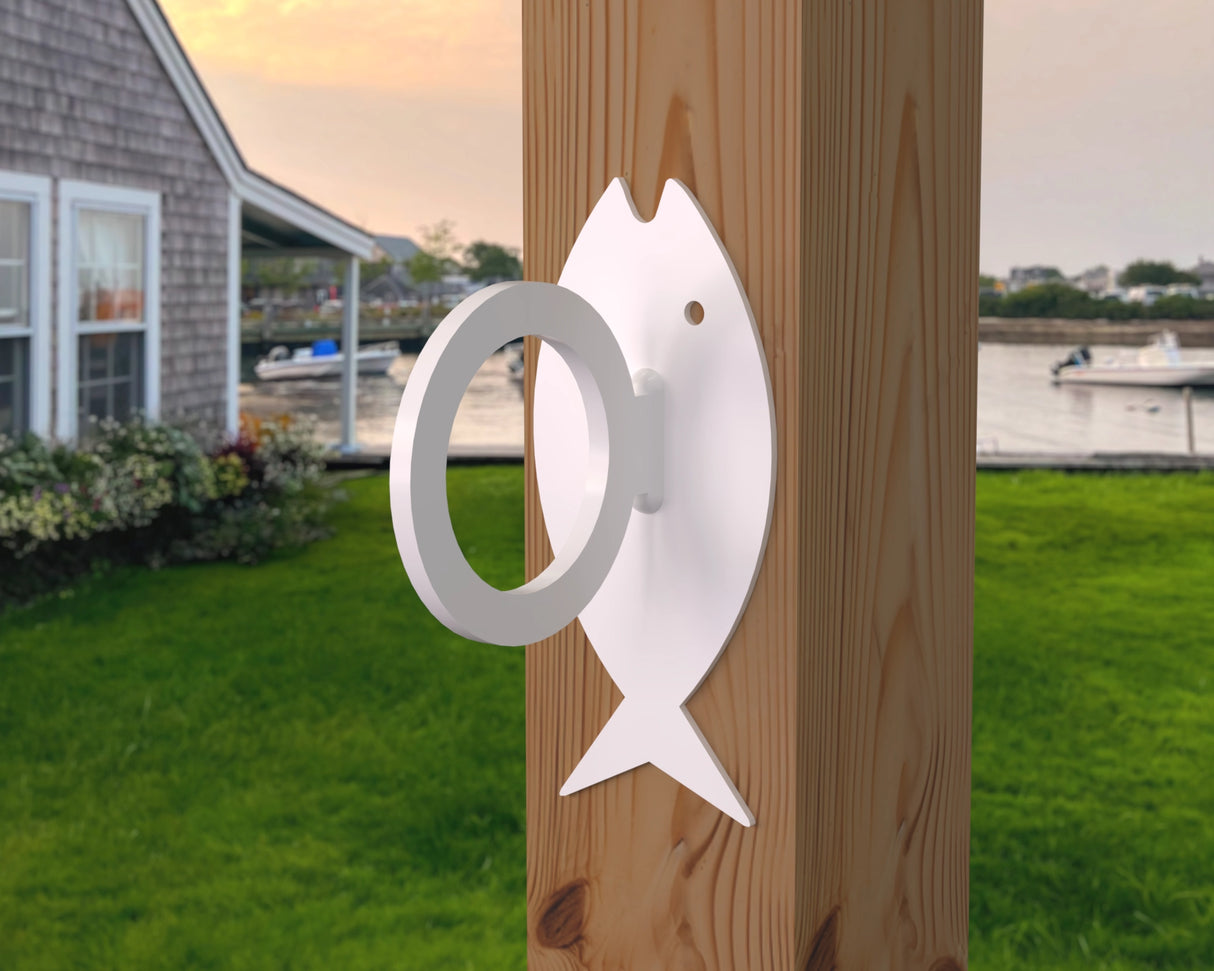Fish Design Nautical Rope Fence Bracket - Madison Iron and Wood