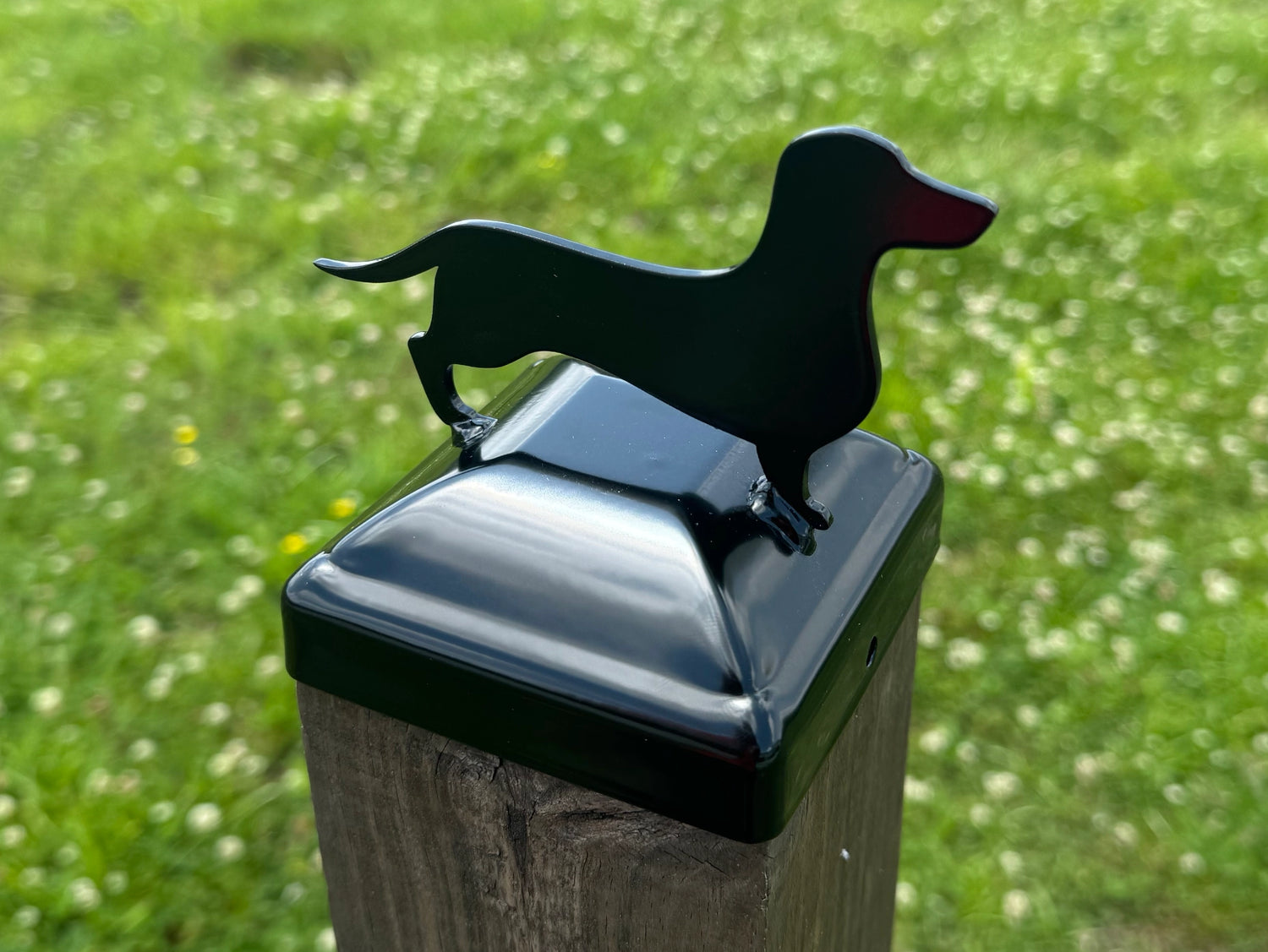 4x4 Dachshund Post Cap (Fits 3.5 x 3.5 Post Size) - Madison Iron and Wood