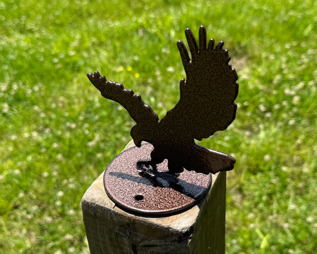 Eagle Post Top For Round Wood Fence Post - Madison Iron and Wood