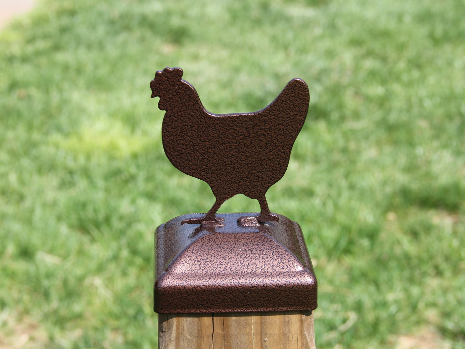 True Size 6x6 Post Cap on the Farm Finial Choice - Madison Iron and Wood