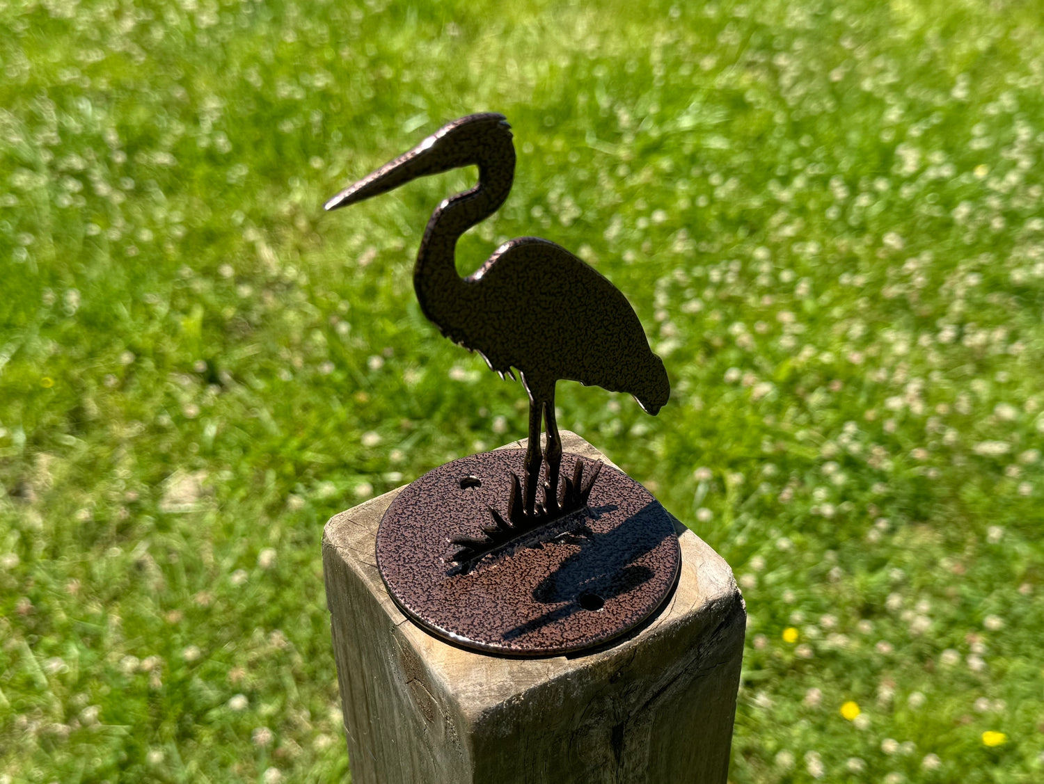 Blue Heron Post Top For Round Wood Posts - Madison Iron and Wood