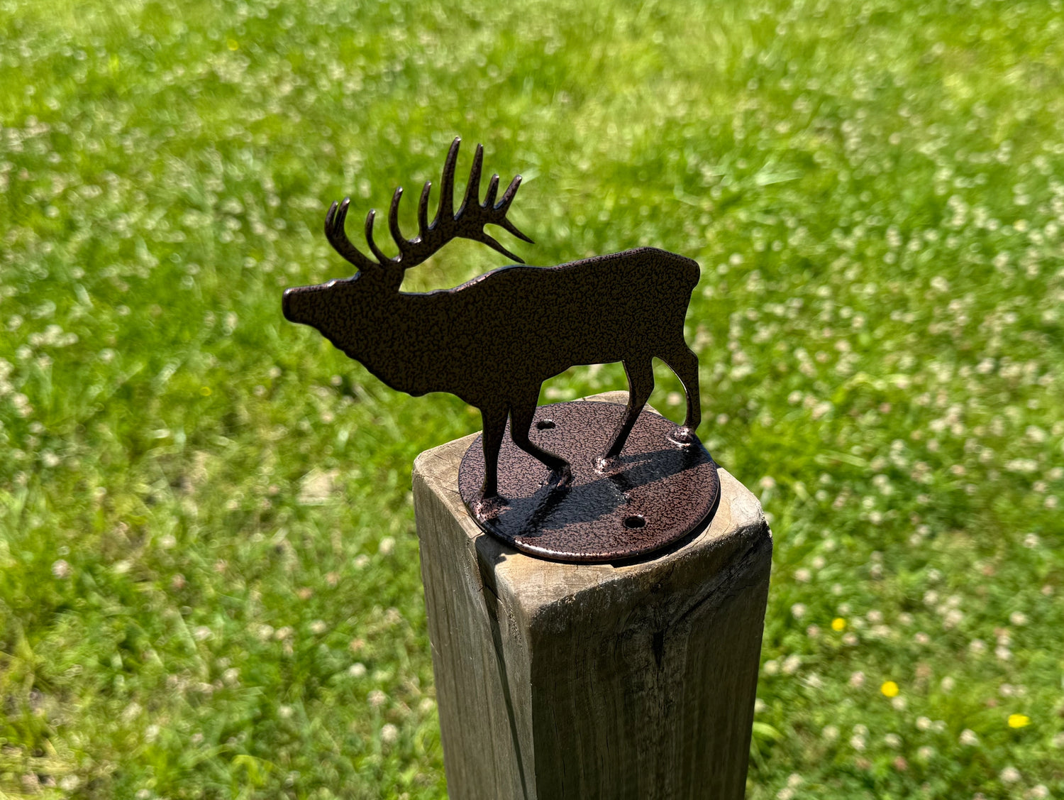 Elk Post Top For Round Wood Fence Post - Madison Iron and Wood