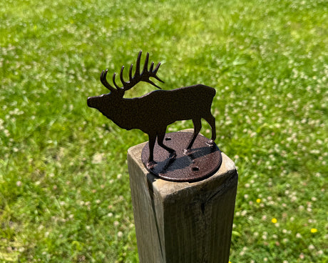 Elk Post Top For Round Wood Fence Post - Madison Iron and Wood