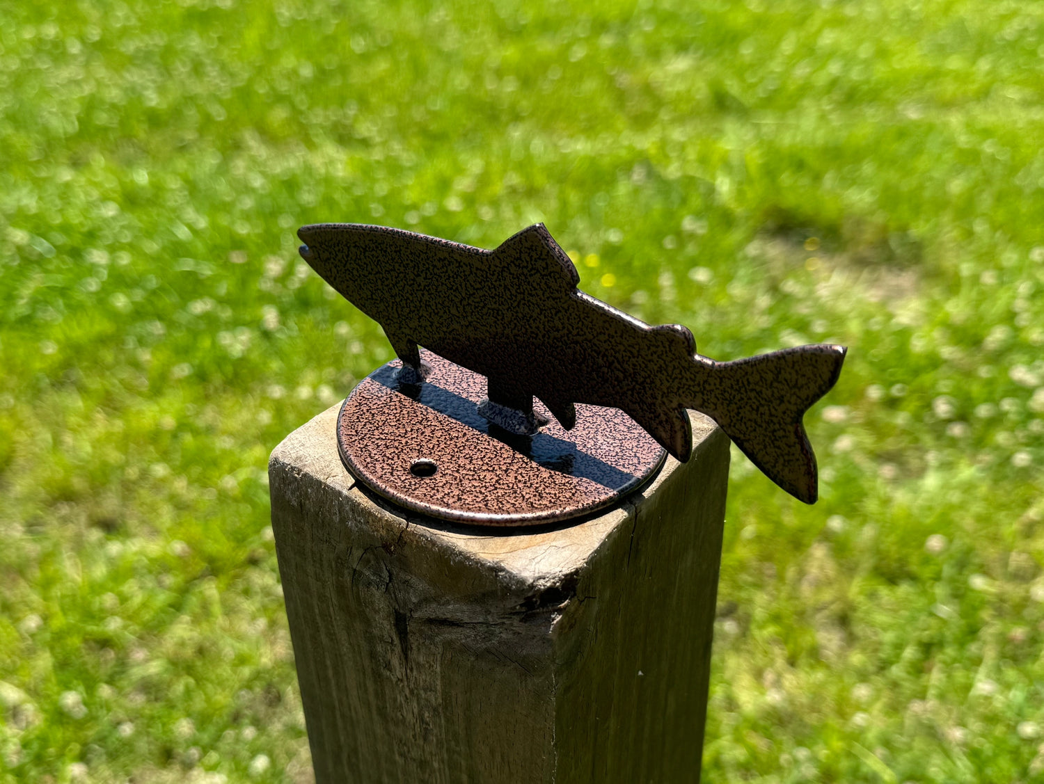 Trout Post Top For Round Wood Fence Post - Madison Iron and Wood