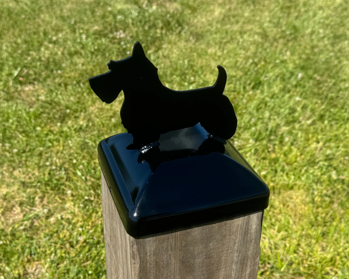 6X6 Scottish Terrier Post Cap (Fits 5.5 x 5.5 Post) - Madison Iron and Wood