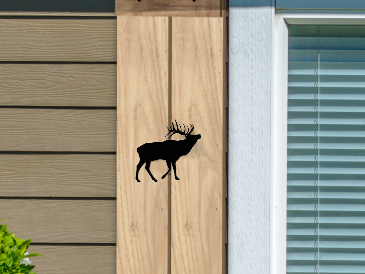 Wooden Window Shutter - Elk Design - Madison Iron and Wood