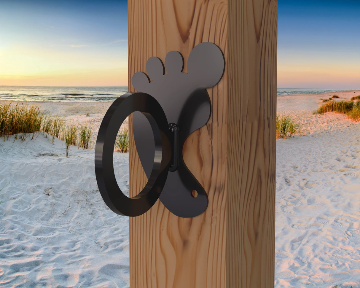 Foot Print Nautical Rope Ring, Light Strand Holder (3 sizes available) - Madison Iron and Wood