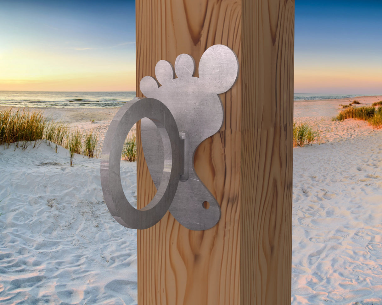 Foot Print Nautical Rope Ring, Light Strand Holder (3 sizes available) - Madison Iron and Wood