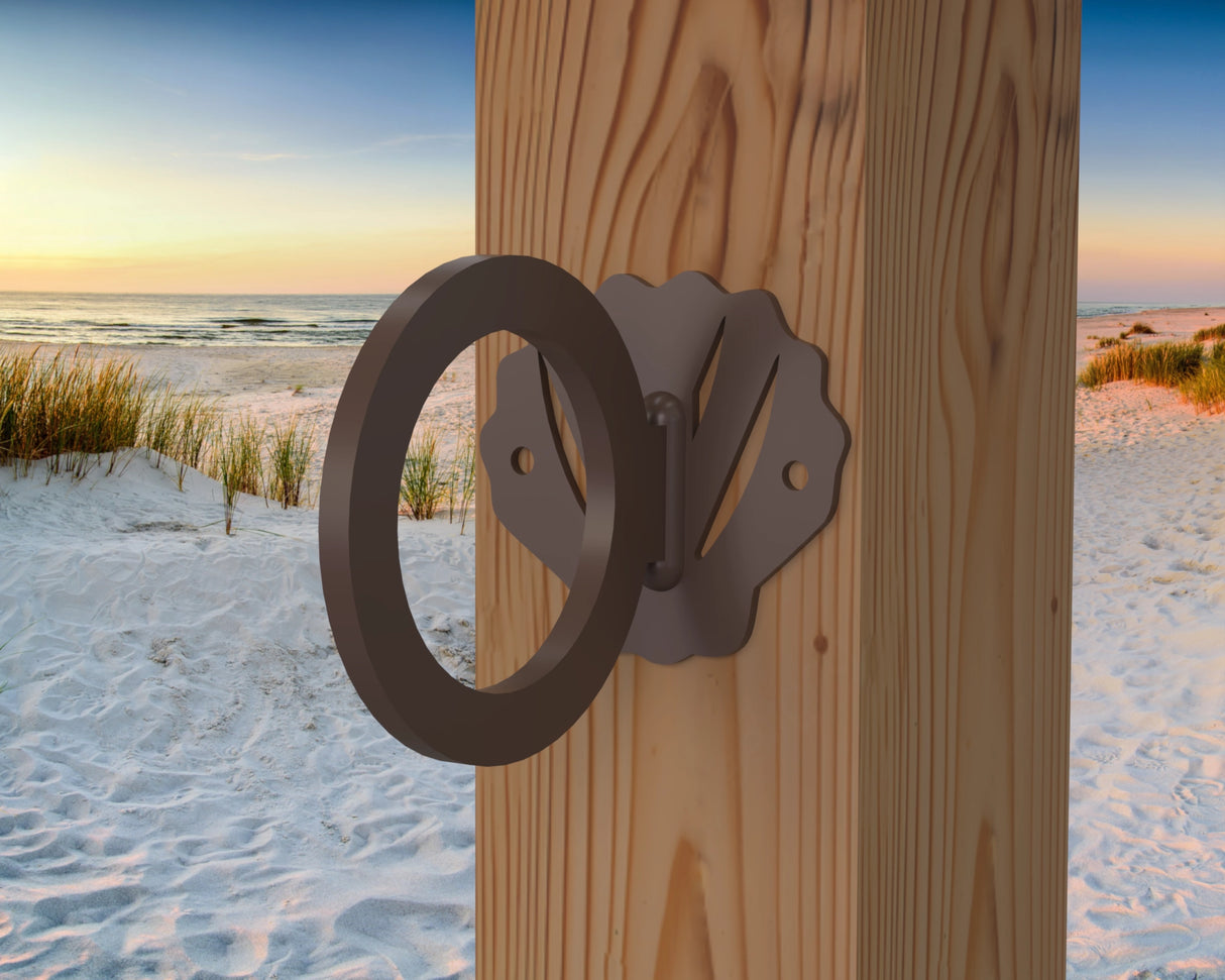 Seashell Nautical Rope Ring, Light Strand Holder (3 sizes available) - Madison Iron and Wood