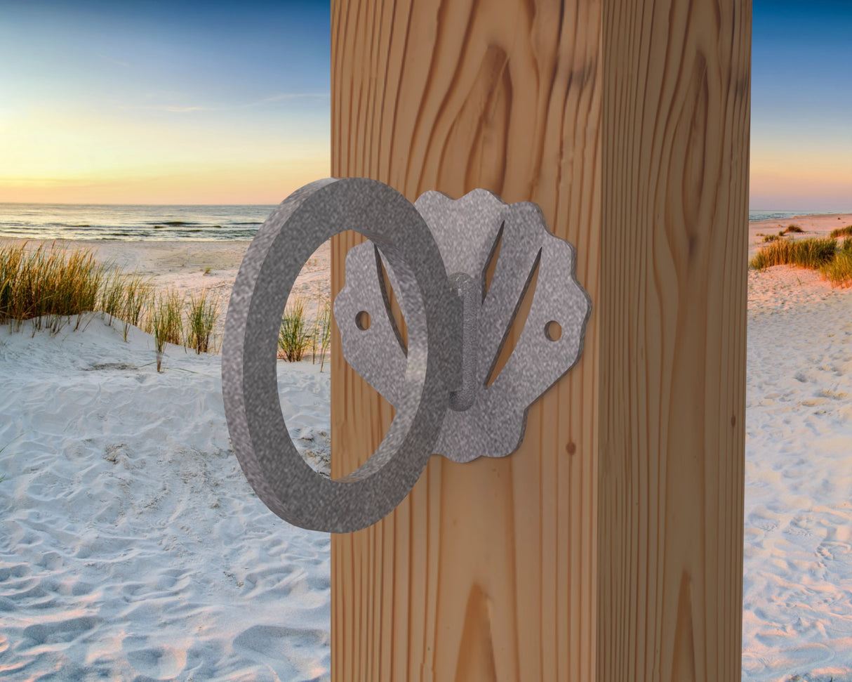 Seashell Nautical Rope Ring, Light Strand Holder (3 sizes available) - Madison Iron and Wood