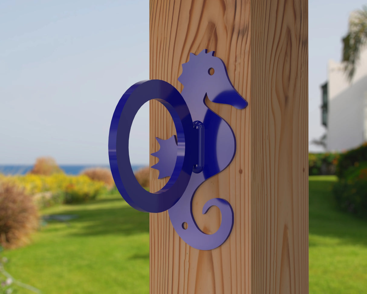Seahorse Nautical Rope Ring, Light Strand Holder (3 sizes available) - Madison Iron and Wood