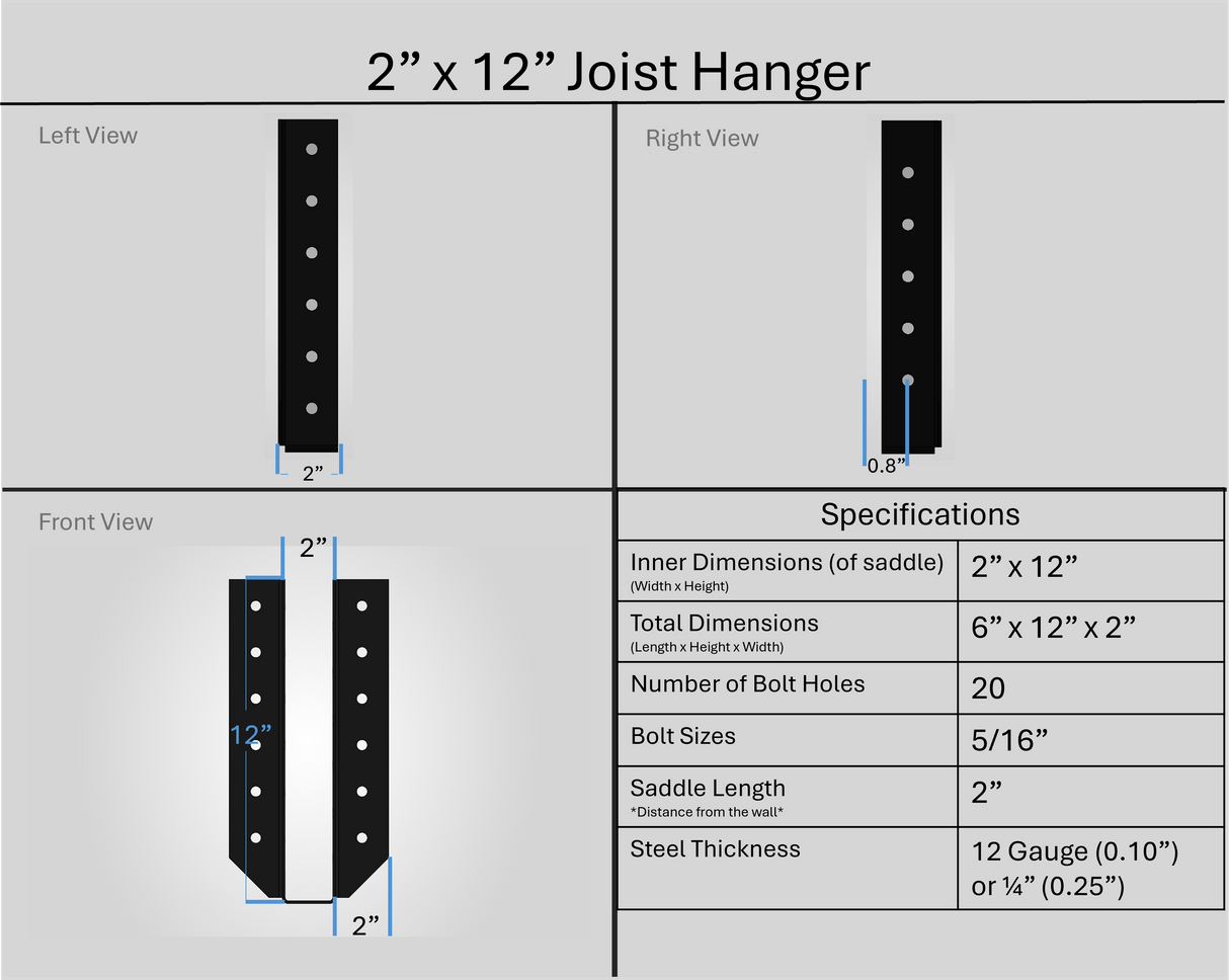 Soporte para colgar vigas de 2"x6"