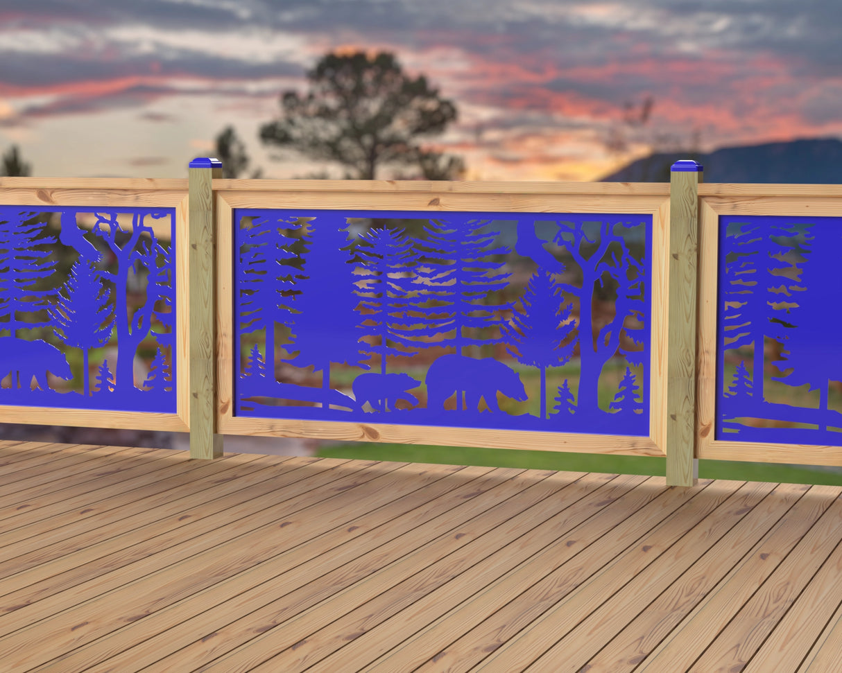 60"x30" - Bear Landscape Fence/Gate Panel Insert - Variation 3 - Madison Iron and Wood