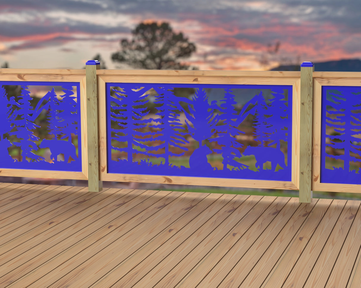 60"x30" - Bear Landscape Fence/Gate Panel Insert - Variation 4 - Madison Iron and Wood