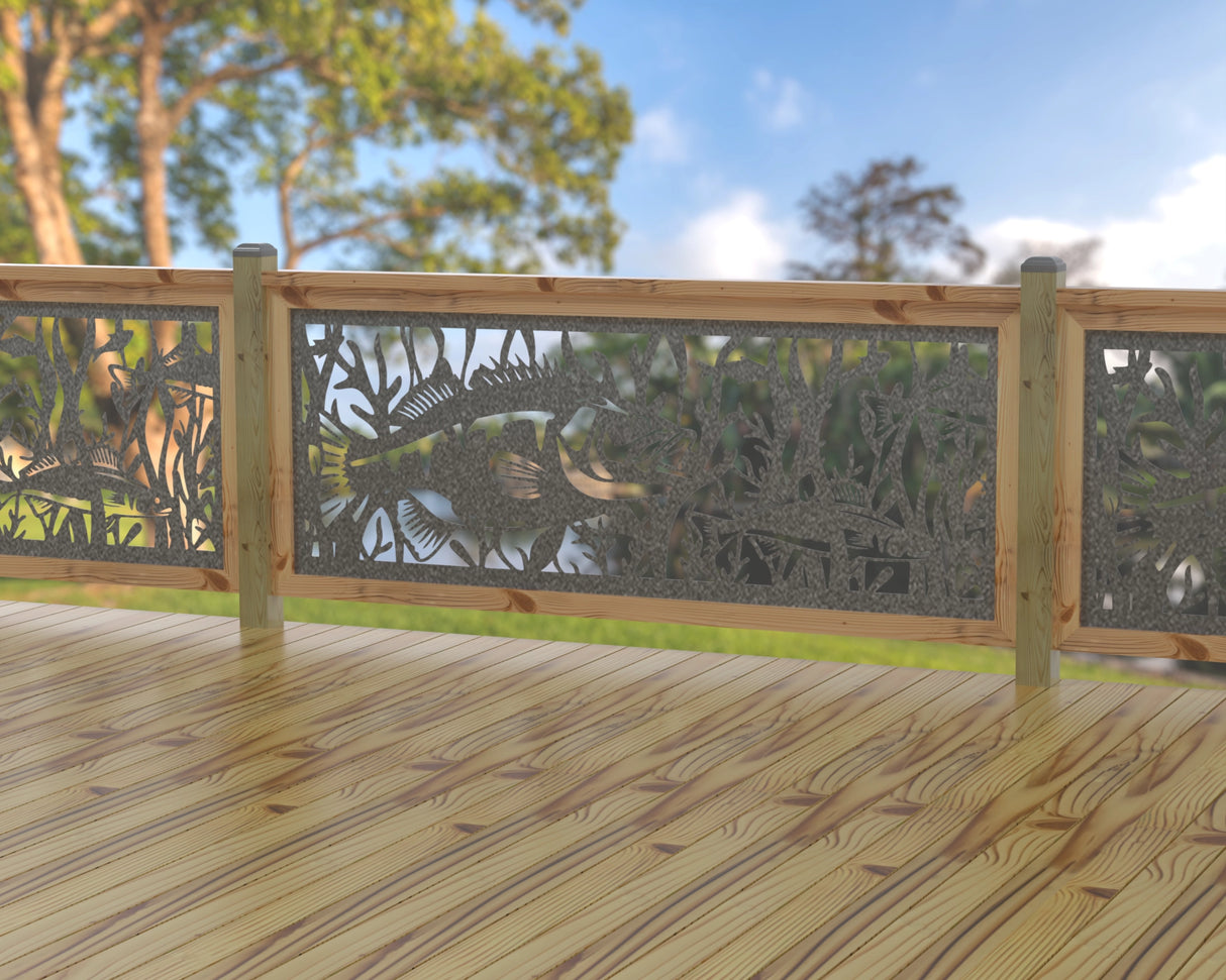 Fish Swimming Railing Panel Insert - Madison Iron and Wood