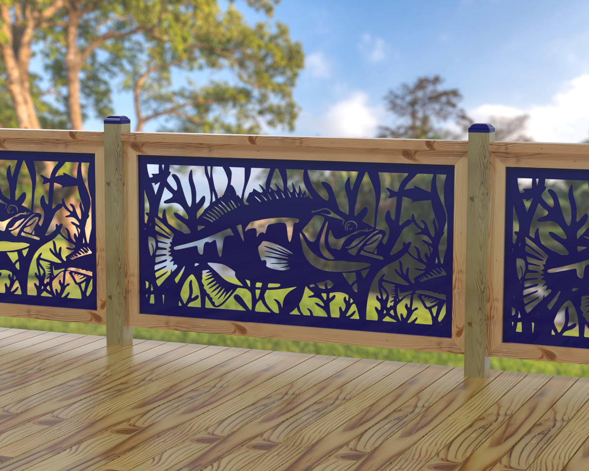 Fish Swimming Railing Panel Insert - Madison Iron and Wood
