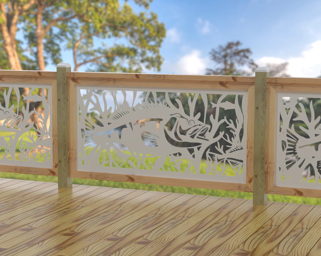 Fish Swimming Railing Panel Insert - Madison Iron and Wood