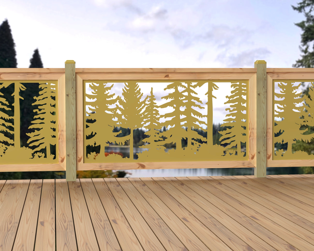 60"x30" - Forest Landscape Fence/Gate Panel Insert - Variation 2 - Madison Iron and Wood