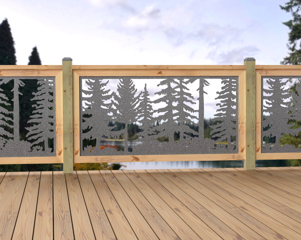 60"x30" - Forest Landscape Fence/Gate Panel Insert - Variation 2 - Madison Iron and Wood