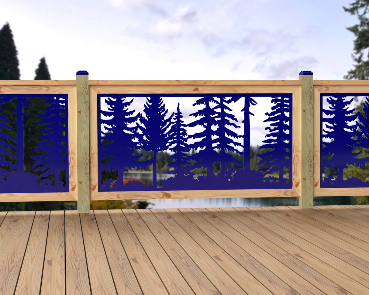 60"x30" - Forest Landscape Fence/Gate Panel Insert - Variation 2 - Madison Iron and Wood