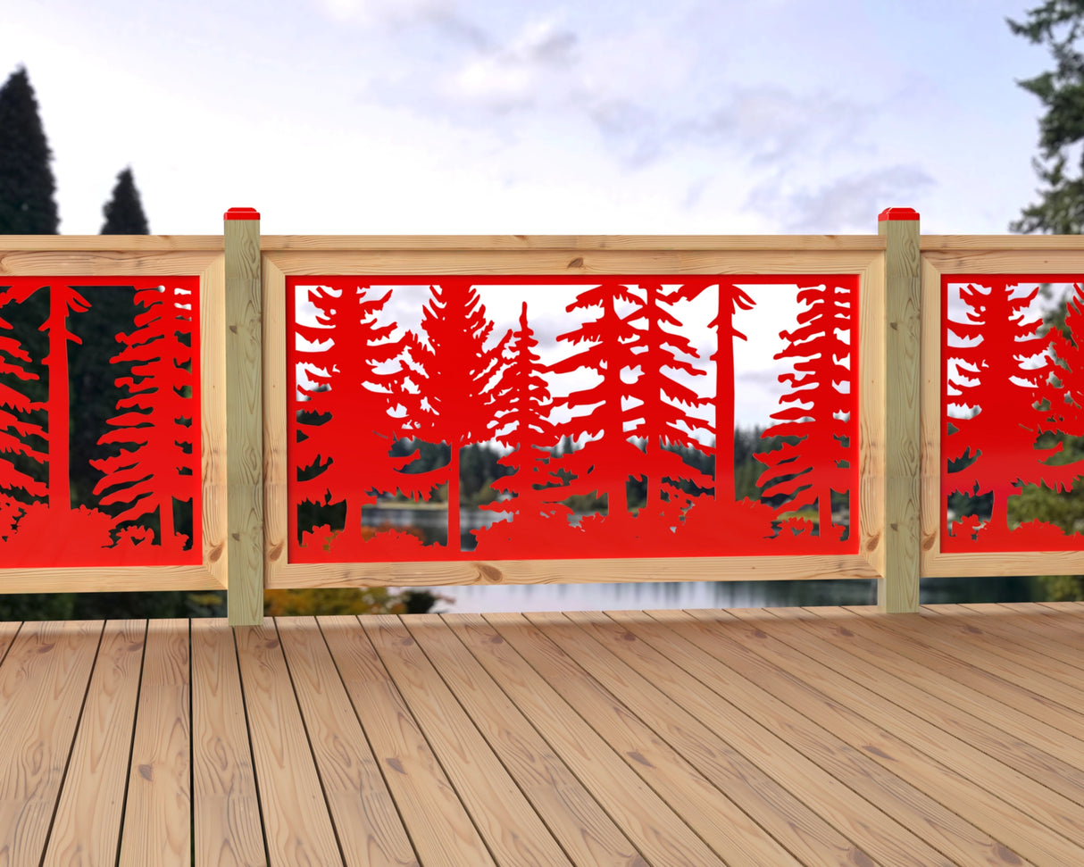 60"x30" - Forest Landscape Fence/Gate Panel Insert - Variation 2 - Madison Iron and Wood