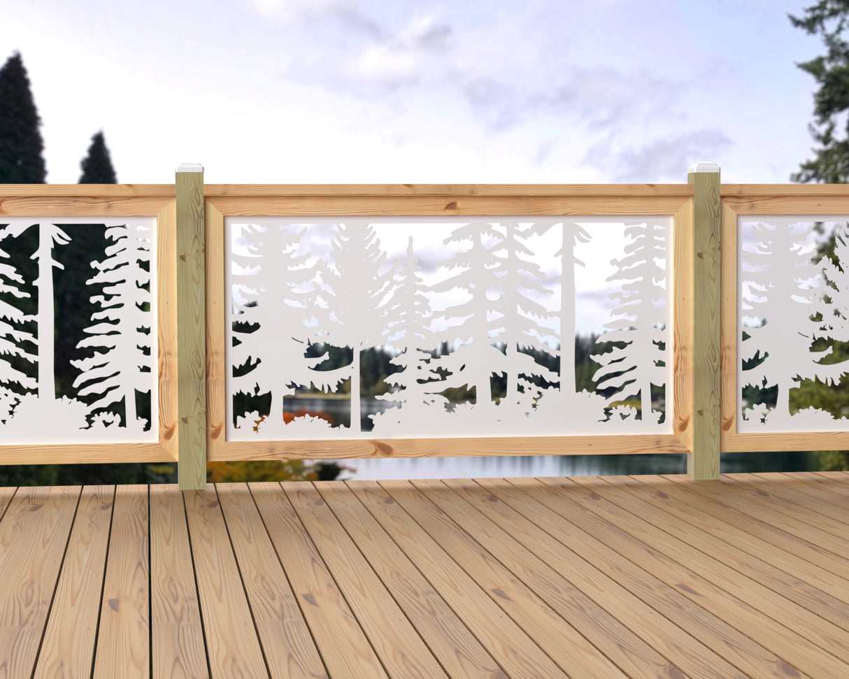 60"x30" - Forest Landscape Fence/Gate Panel Insert - Variation 2 - Madison Iron and Wood