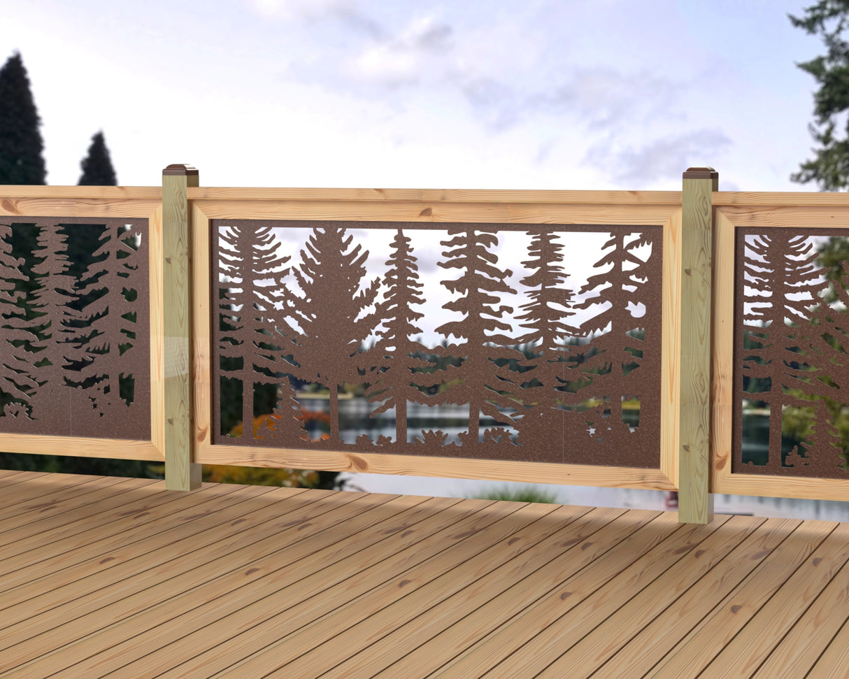 60"x30" - Forest Landscape Fence/Gate Panel Insert - Variation 3 - Madison Iron and Wood