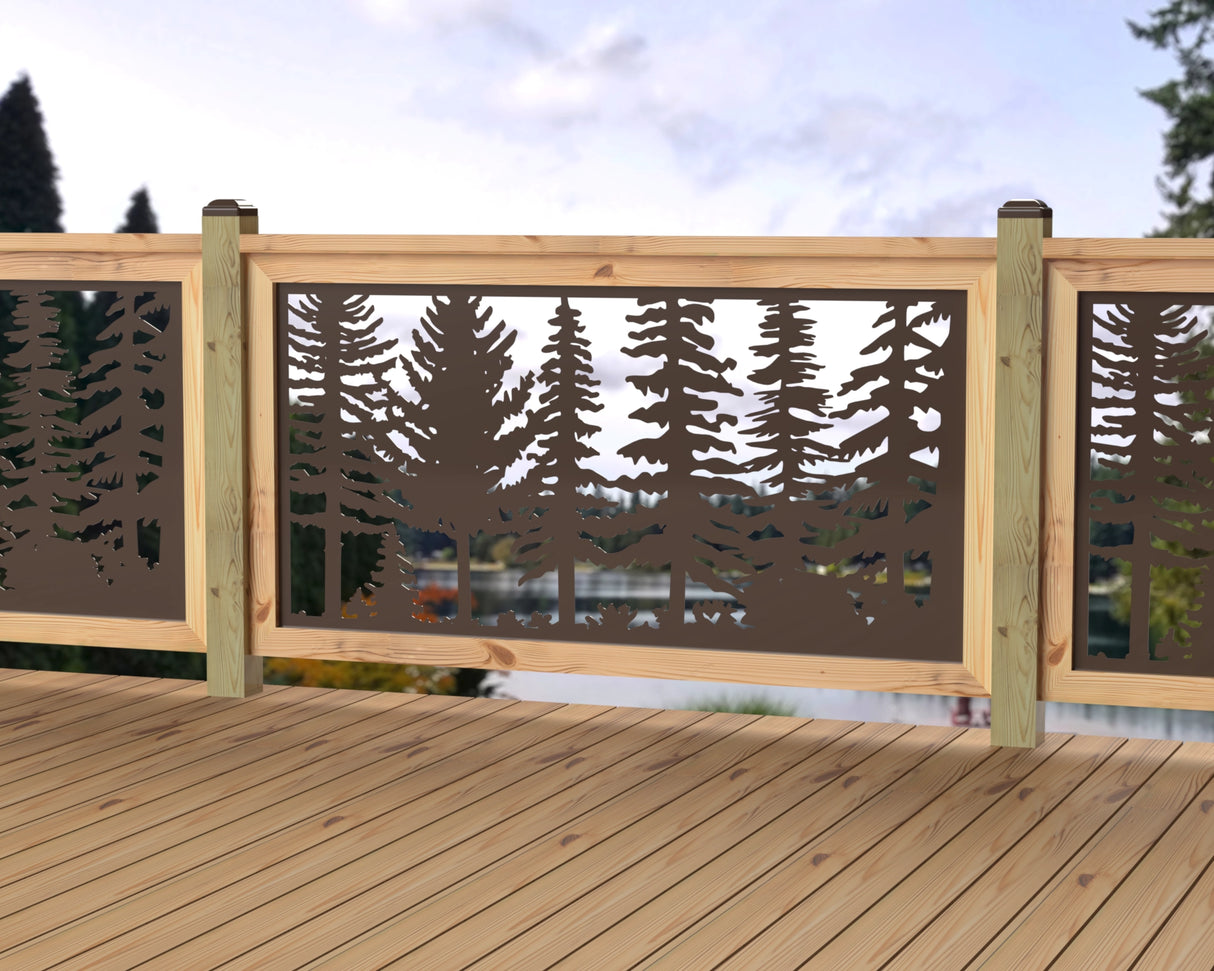 60"x30" - Forest Landscape Fence/Gate Panel Insert - Variation 3 - Madison Iron and Wood