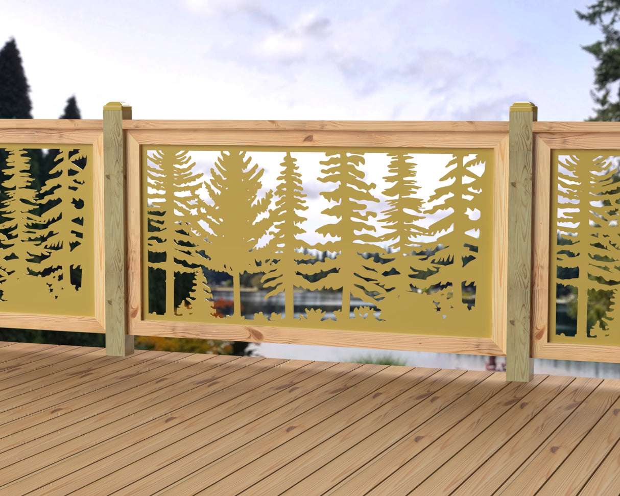 60"x30" - Forest Landscape Fence/Gate Panel Insert - Variation 3 - Madison Iron and Wood