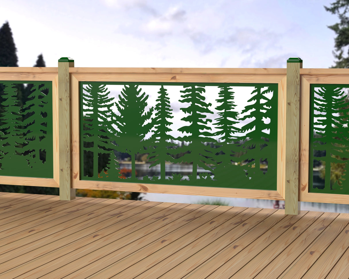 60"x30" - Forest Landscape Fence/Gate Panel Insert - Variation 3 - Madison Iron and Wood