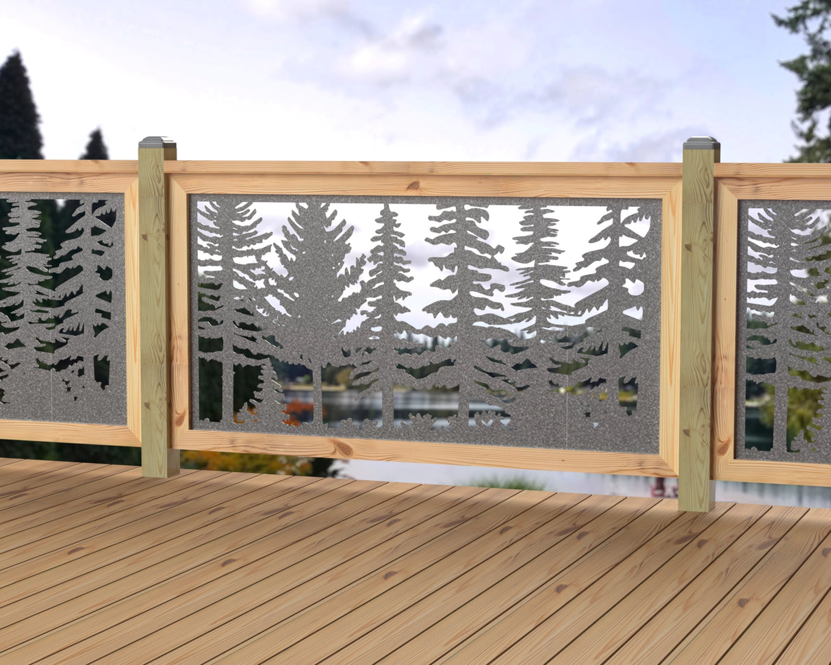 60"x30" - Forest Landscape Fence/Gate Panel Insert - Variation 3 - Madison Iron and Wood