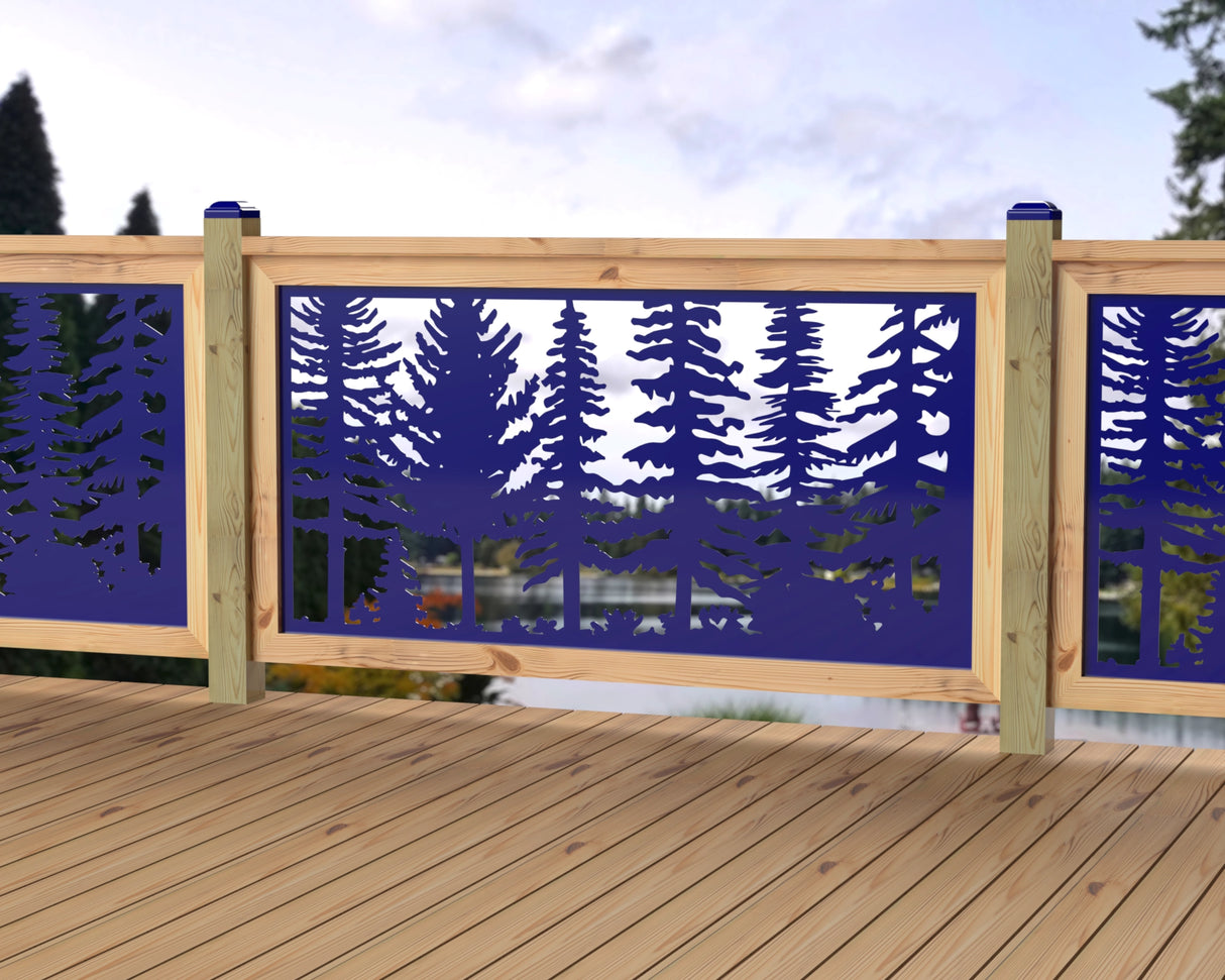 60"x30" - Forest Landscape Fence/Gate Panel Insert - Variation 3 - Madison Iron and Wood