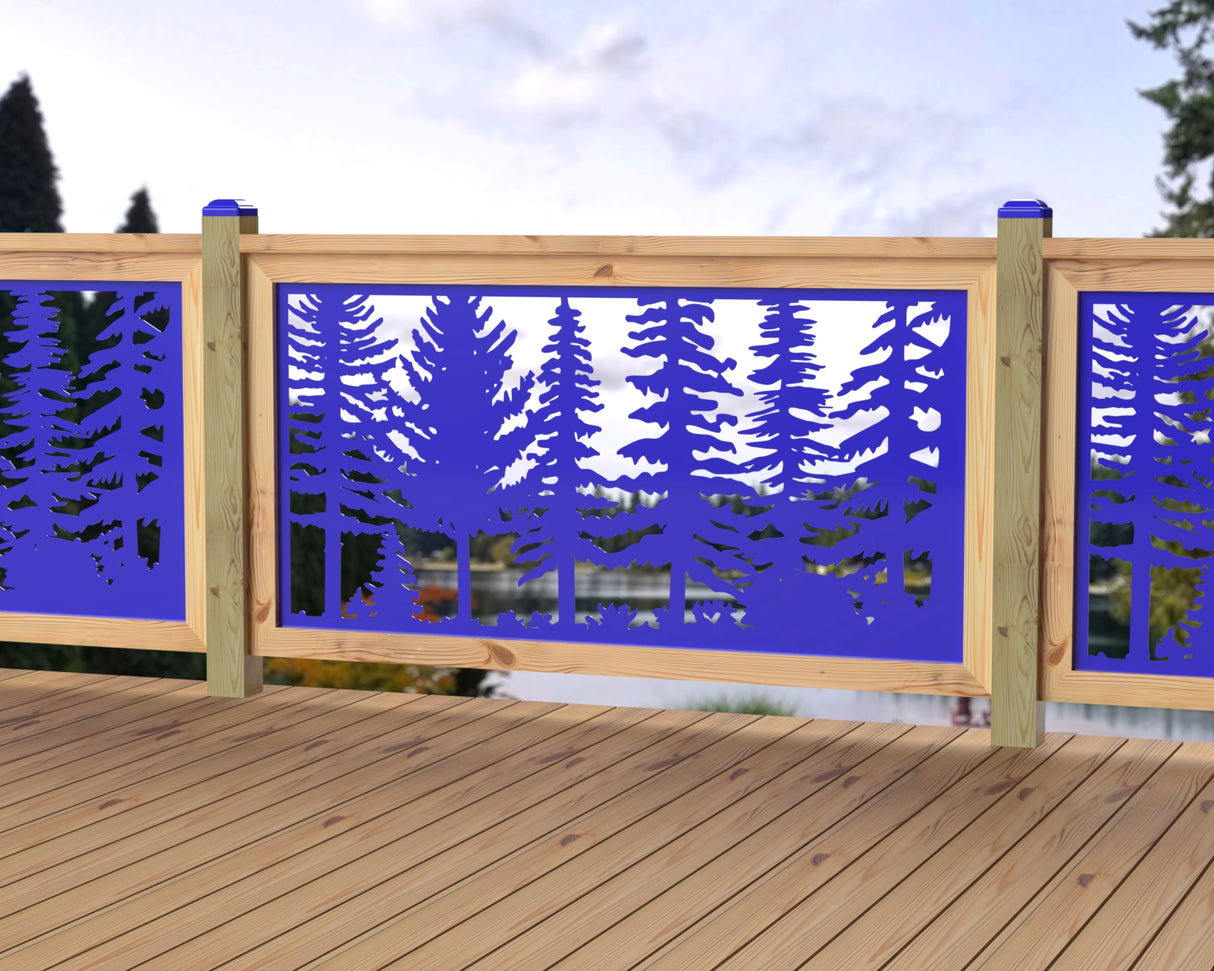 60"x30" - Forest Landscape Fence/Gate Panel Insert - Variation 3 - Madison Iron and Wood