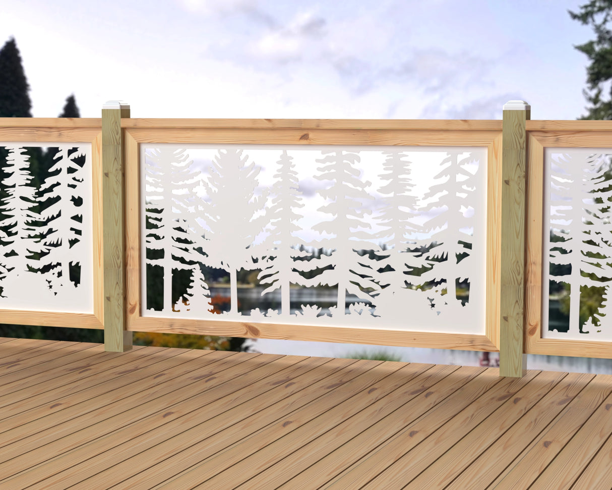 60"x30" - Forest Landscape Fence/Gate Panel Insert - Variation 3 - Madison Iron and Wood