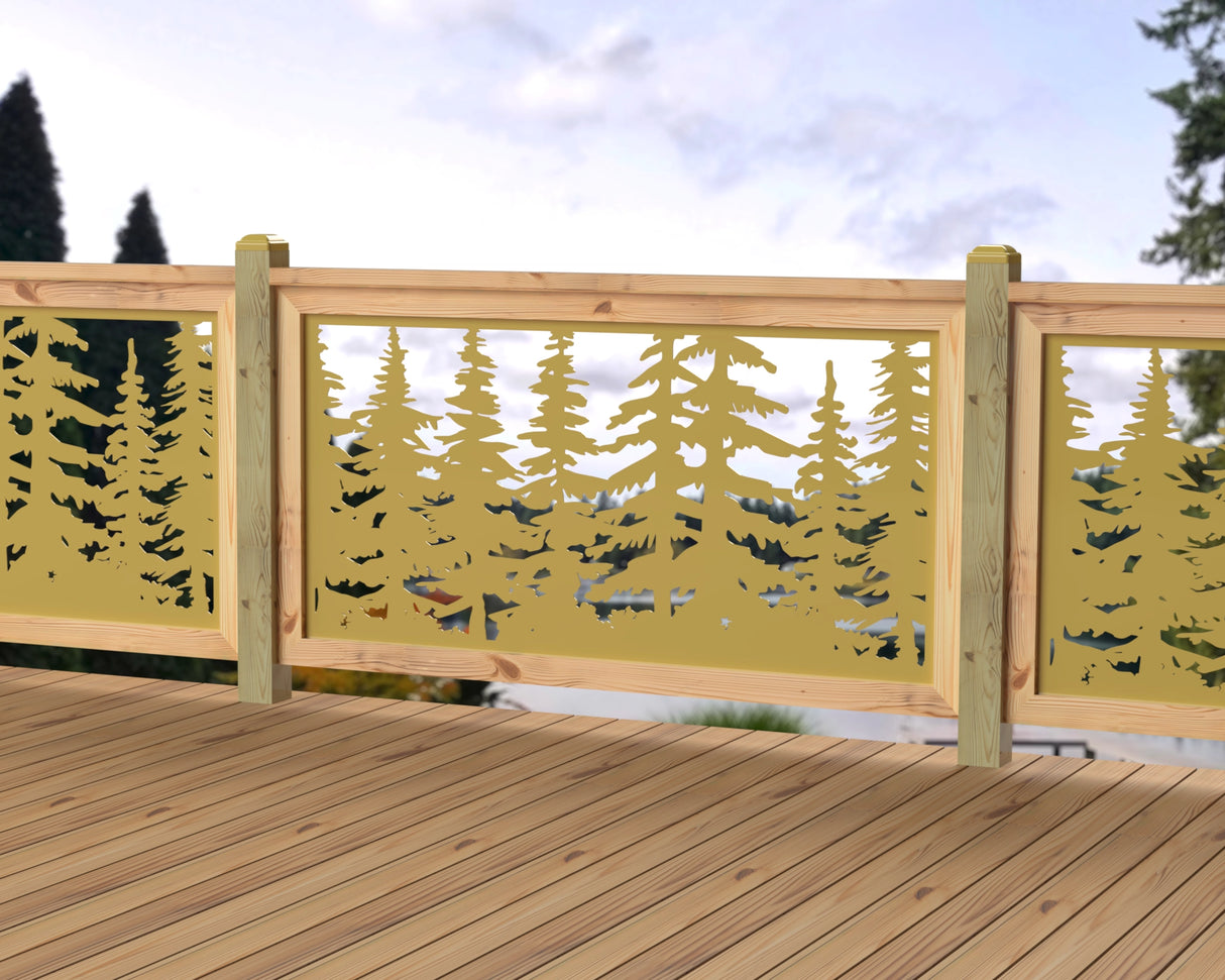 60"x30" - Forest Landscape Fence/Gate Panel Insert - Variation 4 - Madison Iron and Wood