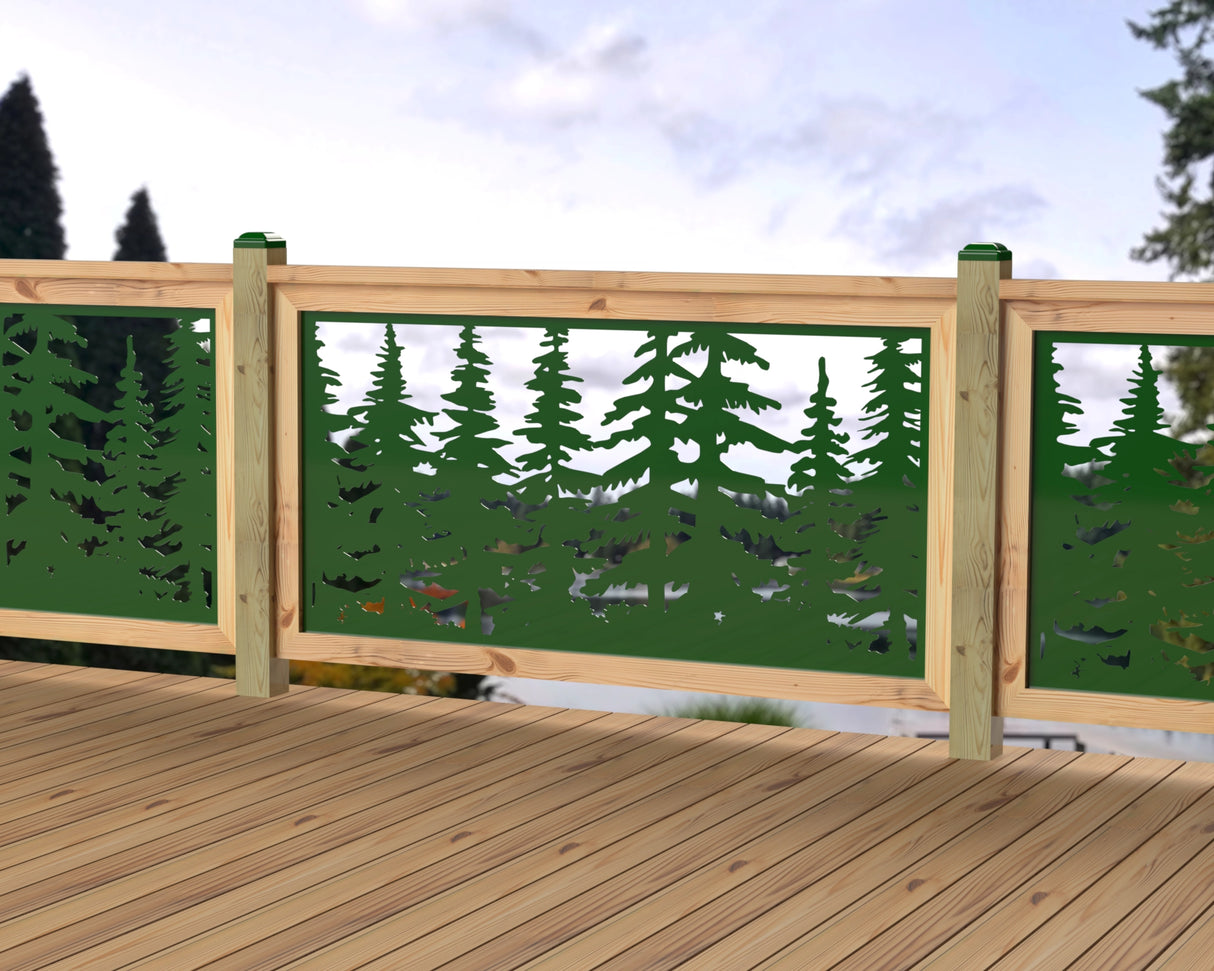 60"x30" - Forest Landscape Fence/Gate Panel Insert - Variation 4 - Madison Iron and Wood