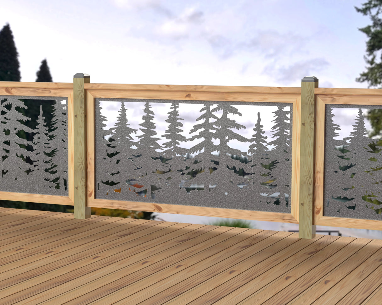 60"x30" - Forest Landscape Fence/Gate Panel Insert - Variation 4 - Madison Iron and Wood