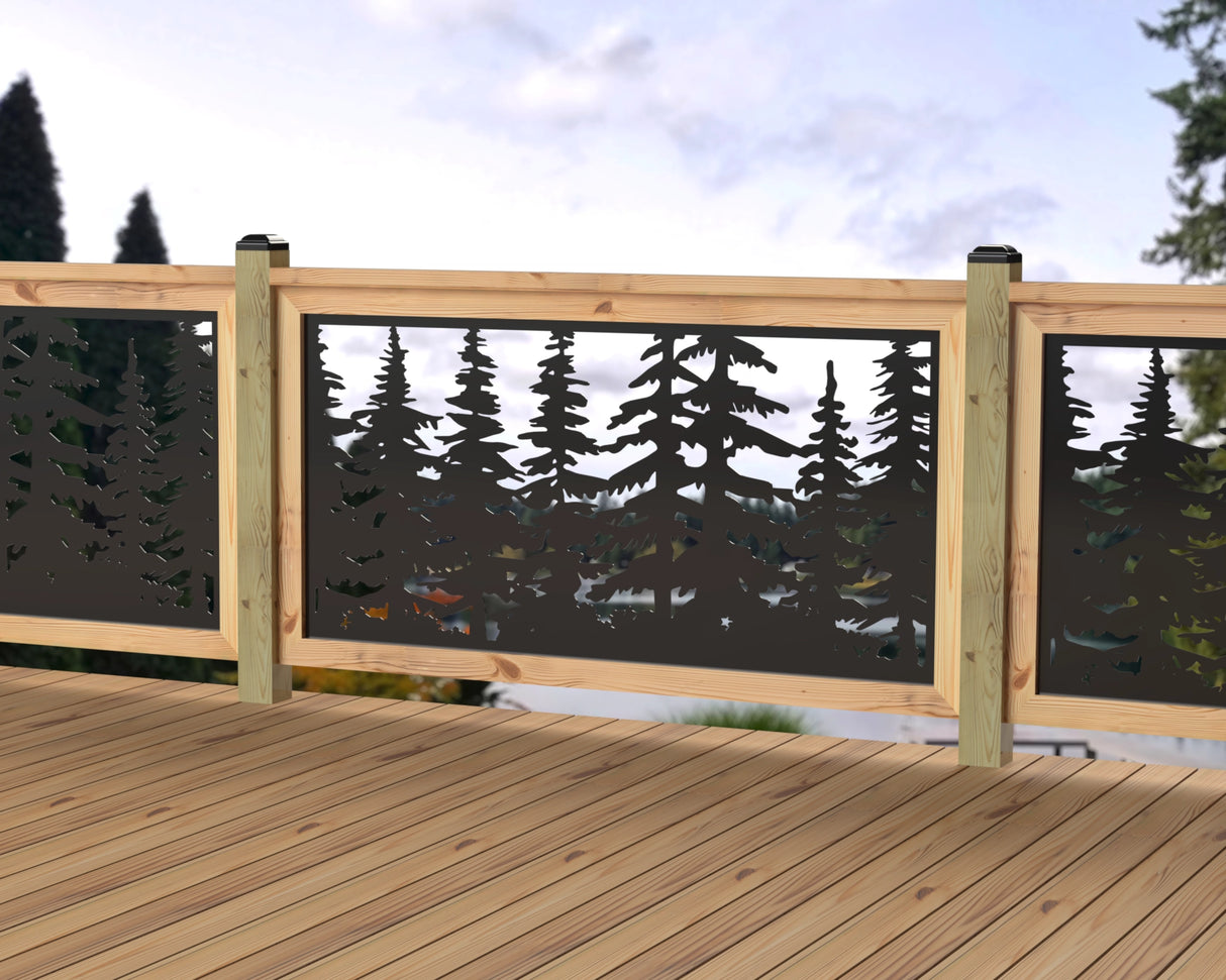 60"x30" - Forest Landscape Fence/Gate Panel Insert - Variation 4 - Madison Iron and Wood