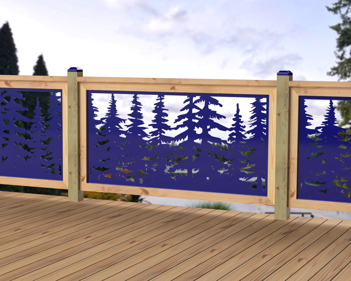 60"x30" - Forest Landscape Fence/Gate Panel Insert - Variation 4 - Madison Iron and Wood