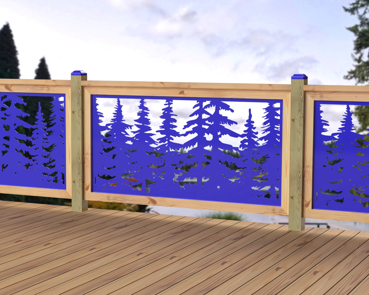 60"x30" - Forest Landscape Fence/Gate Panel Insert - Variation 4 - Madison Iron and Wood