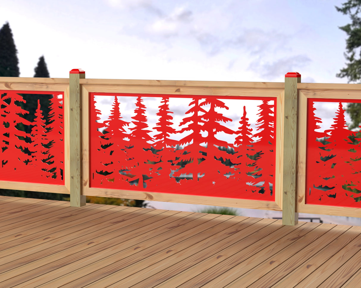 60"x30" - Forest Landscape Fence/Gate Panel Insert - Variation 4 - Madison Iron and Wood