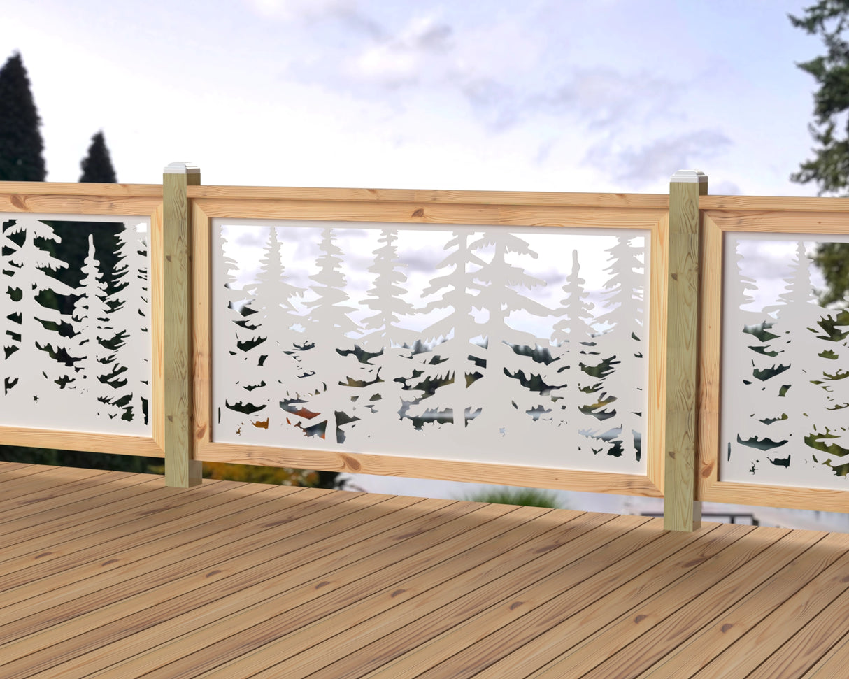 60"x30" - Forest Landscape Fence/Gate Panel Insert - Variation 4 - Madison Iron and Wood