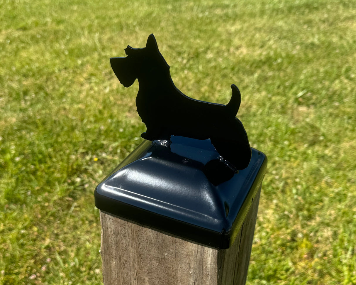 6X6 Scottish Terrier Post Cap (Fits 5.5 x 5.5 Post) - Madison Iron and Wood