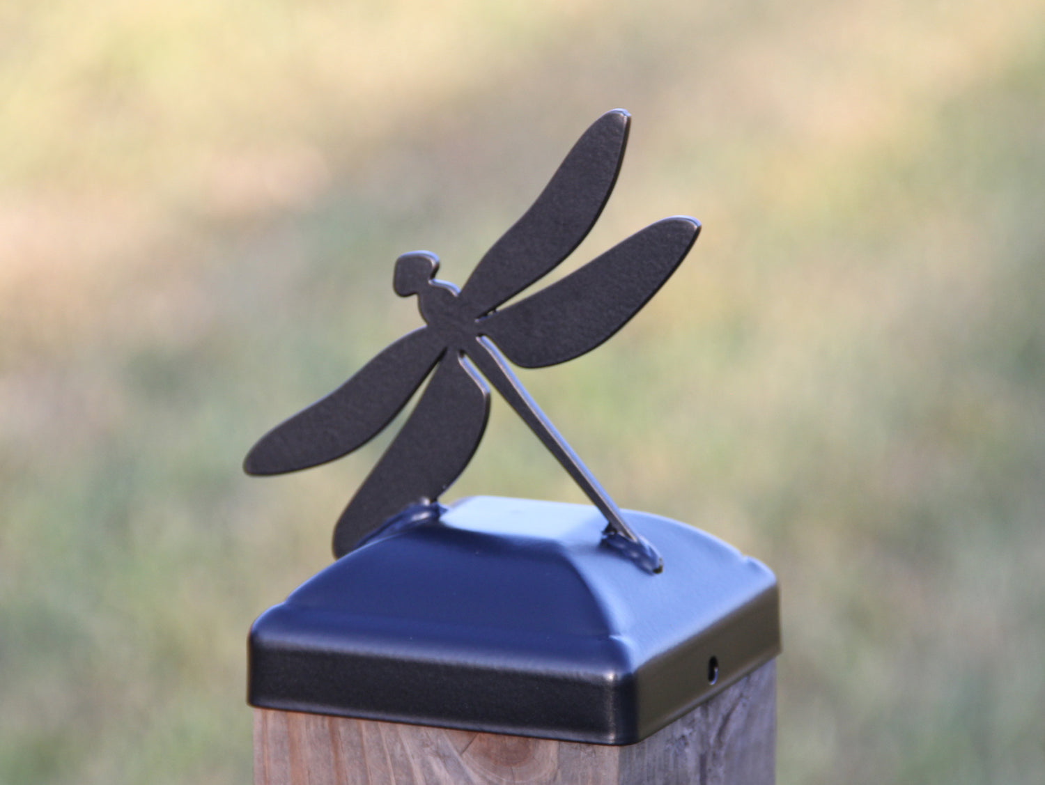True Size 6x6 Post Cap with Plants and Insects Finial Choice - Madison Iron and Wood