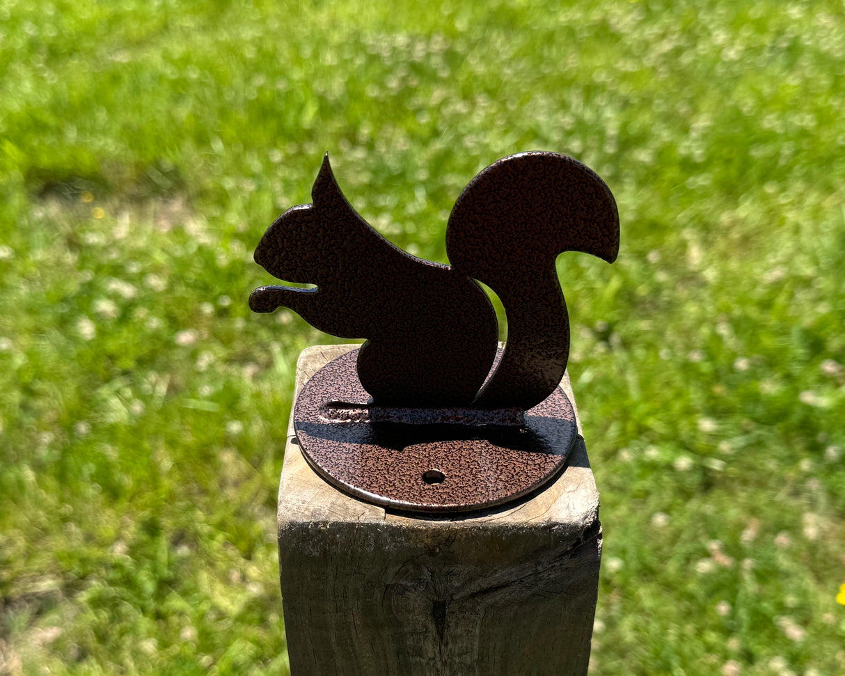 Squirrel Post Top For Round Wood Fence Post - Madison Iron and Wood