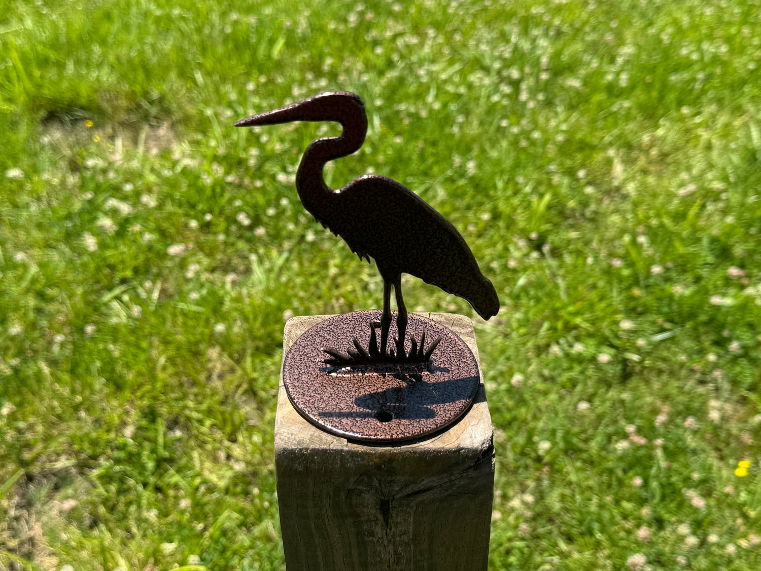Blue Heron Post Top For Round Wood Posts - Madison Iron and Wood