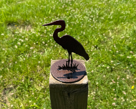 Blue Heron Post Top For Round Wood Posts - Madison Iron and Wood